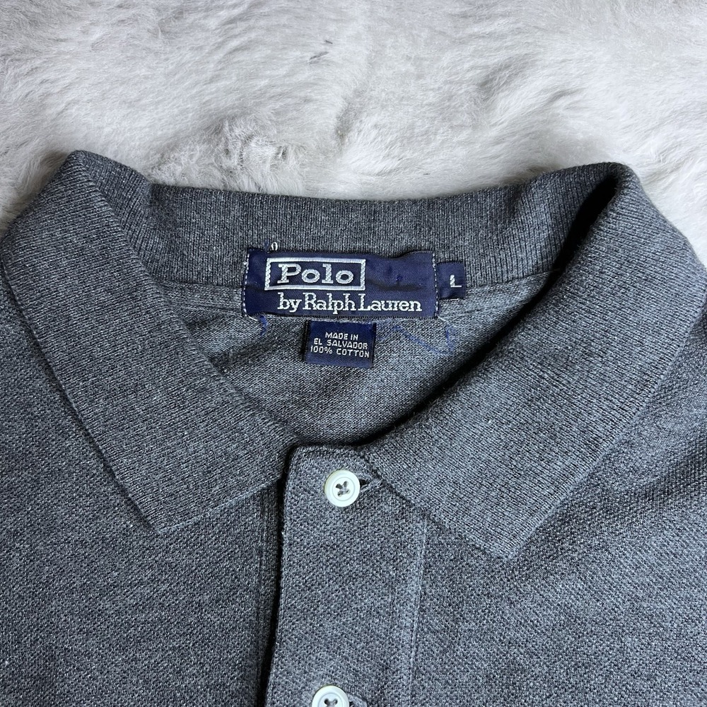 Polo by Ralph Lauren Men's Short Sleeve Polo Shirt – Heather Gray‎ – Size Large - Picture 9 of 13